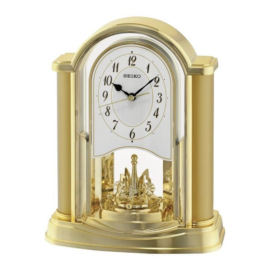 Seiko-Brass Effect Mantle Clock-Dipples Jewellers