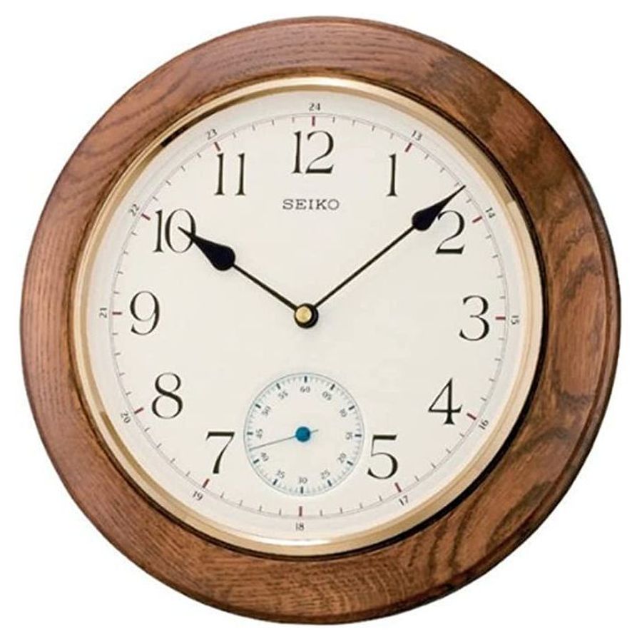 Seiko-Wooden Quartz Wall Clock-Dipples Jewellers