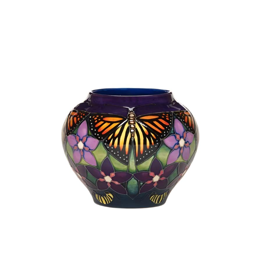 W Moorcroft-Monarch Butterfly Vase-Dipples Jewellers