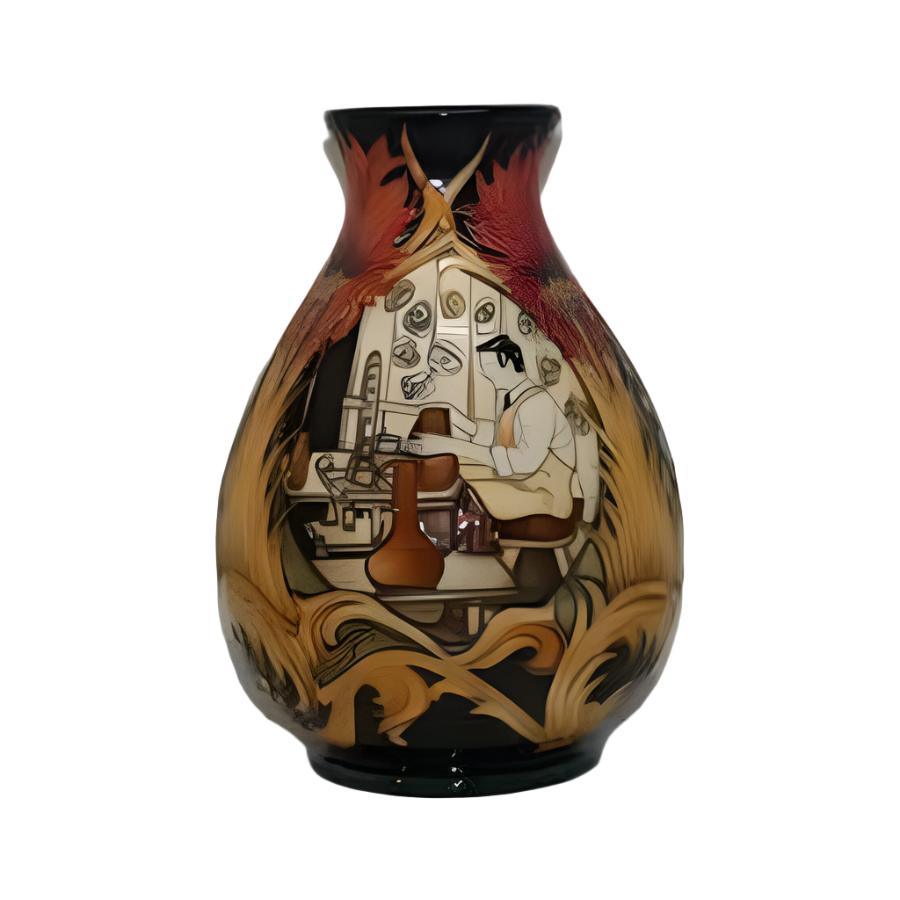 W Moorcroft-William At Work Vase-Dipples Jewellers