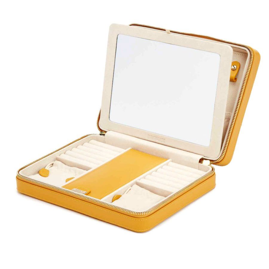 Wolf Designs Ltd-Maria Mustard Large Zip Case-Dipples Jewellers