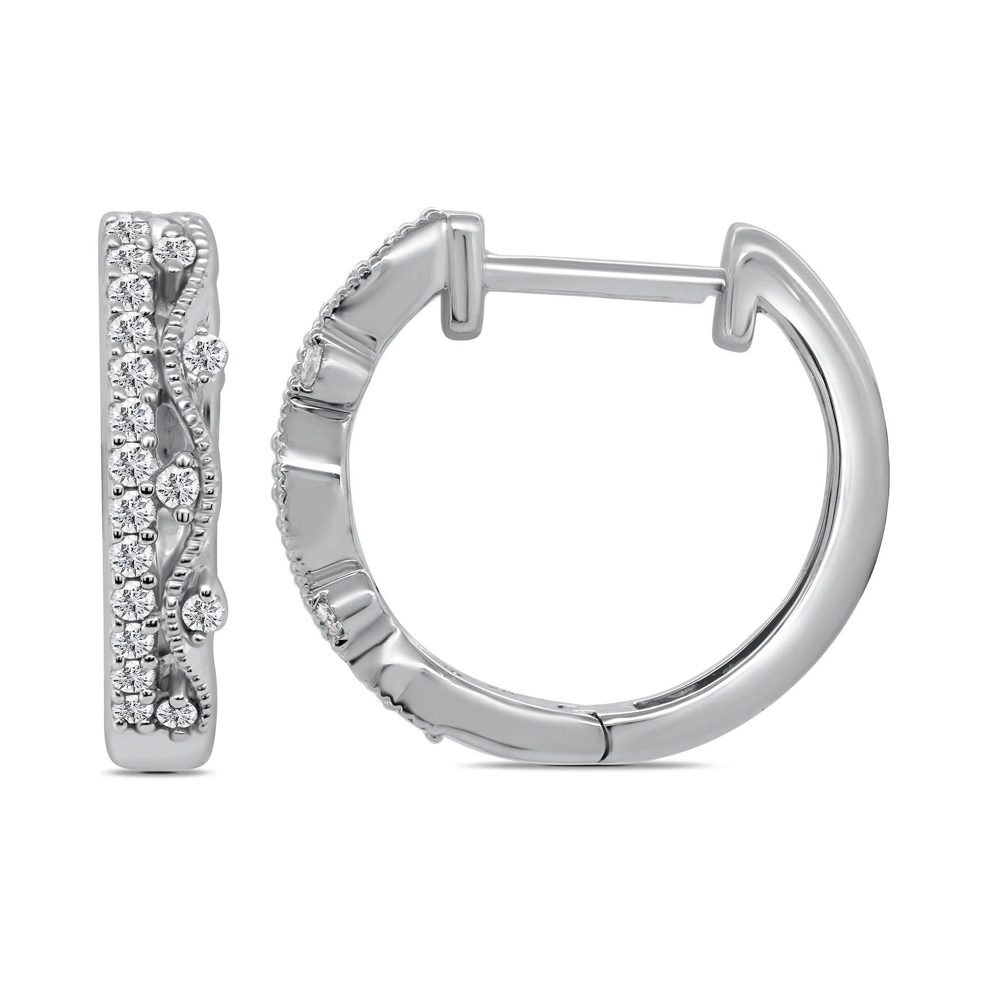 18ct white gold Diamond hoop earrings