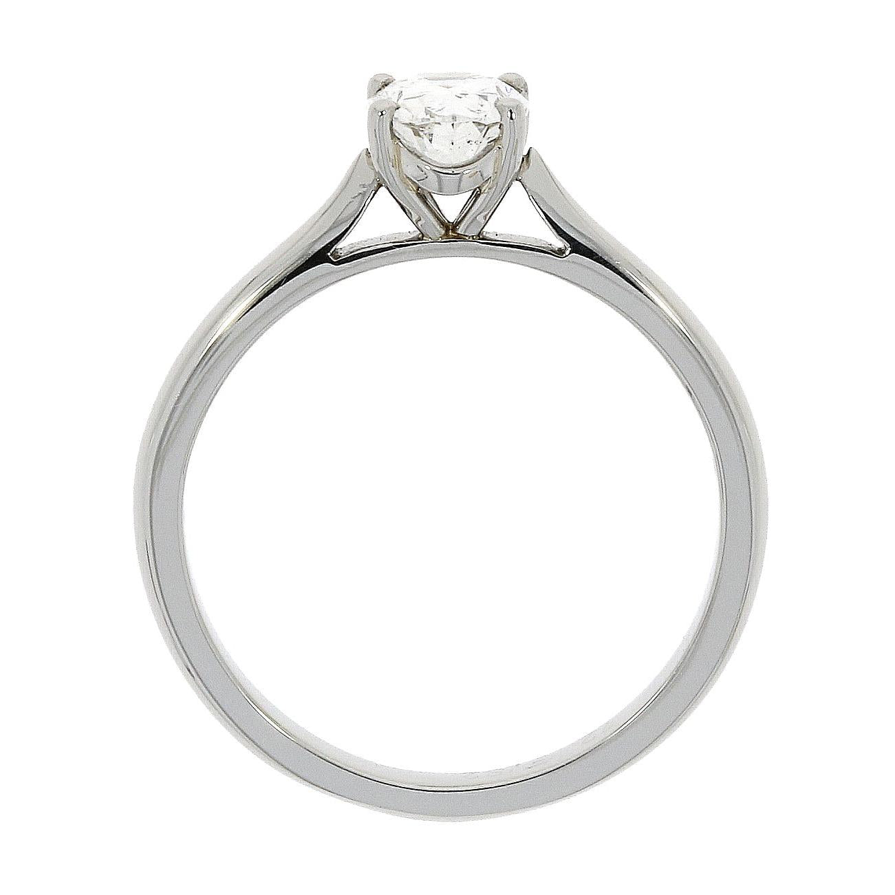 Platinum Oval Diamond Claw Set Solitaire Ring