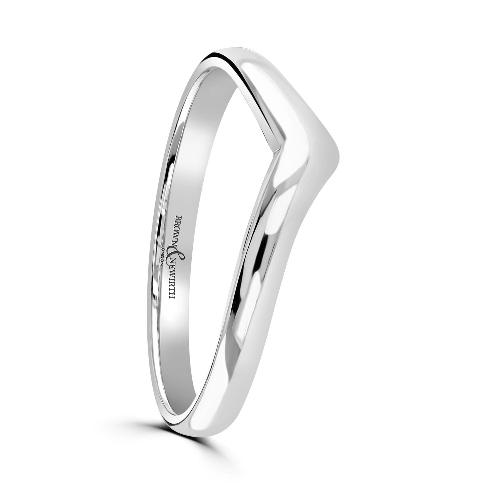 Platinum Wishbone Shaped Wedding Band