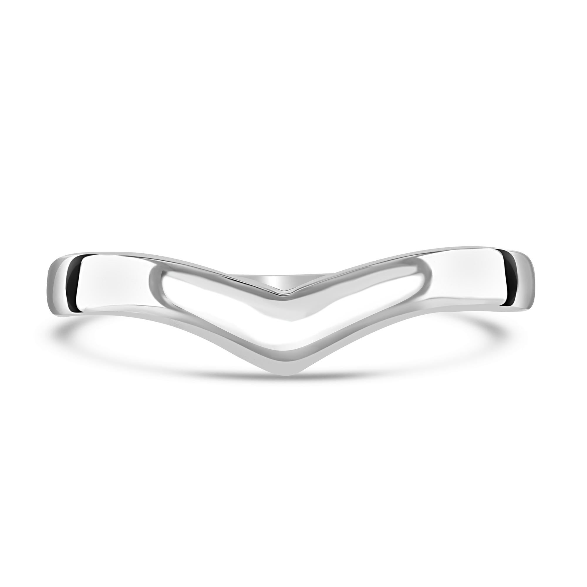 Platinum Wishbone Shaped Wedding Band