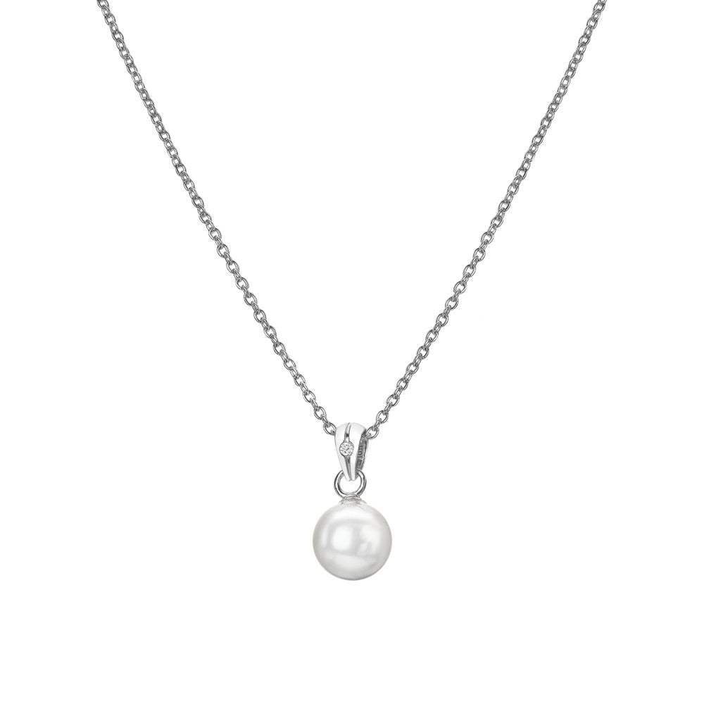 HD Silver Amulets Pearl Pendant + 16'-18' ext chain