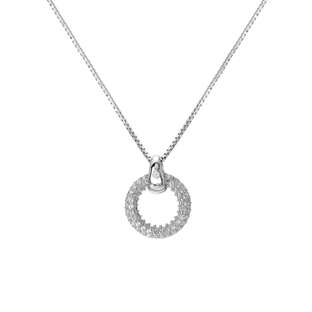 HD Silver Forever White Topaz Pendant + Chain