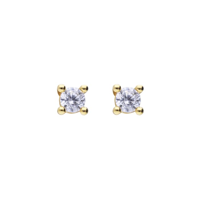 Gold Plated 2mm Solitaire Stud Earrings