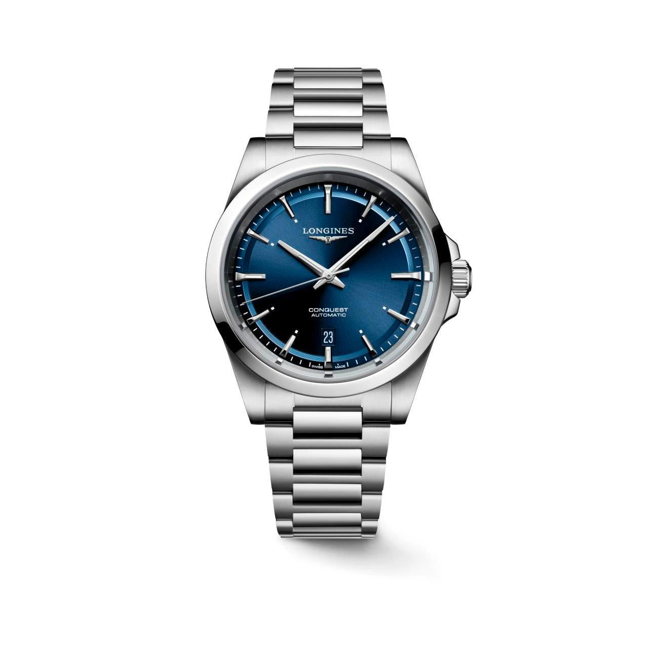 Conquest ss blu dial dte blt auto wtch