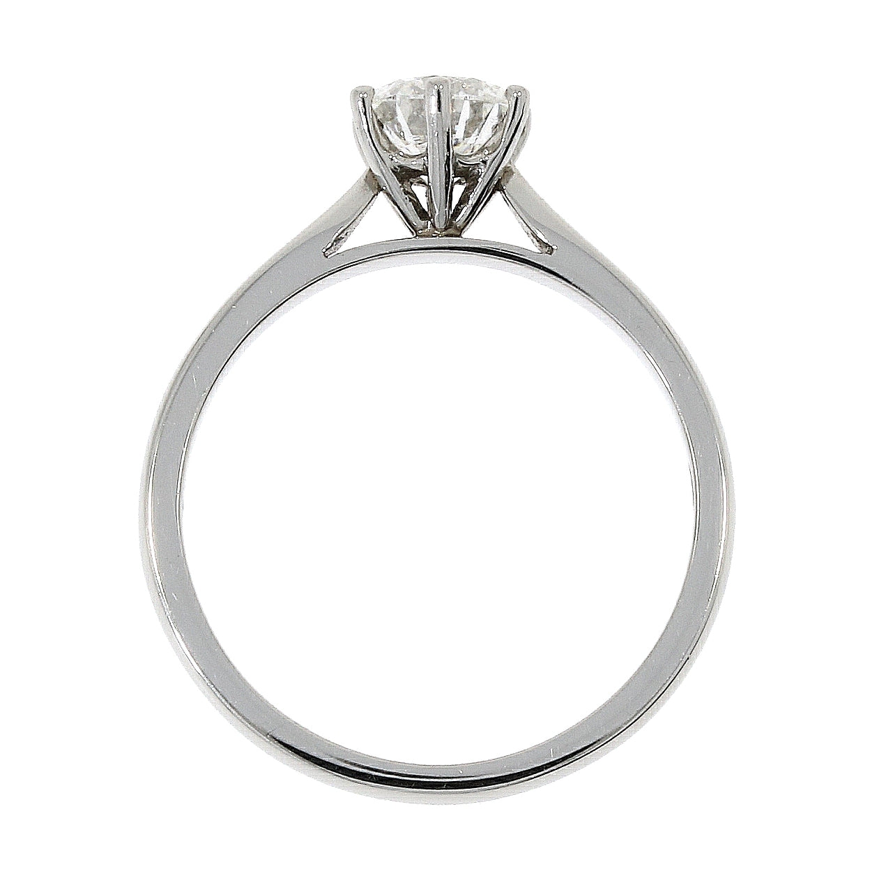 Platinum solitaire diamond 6 claw ring