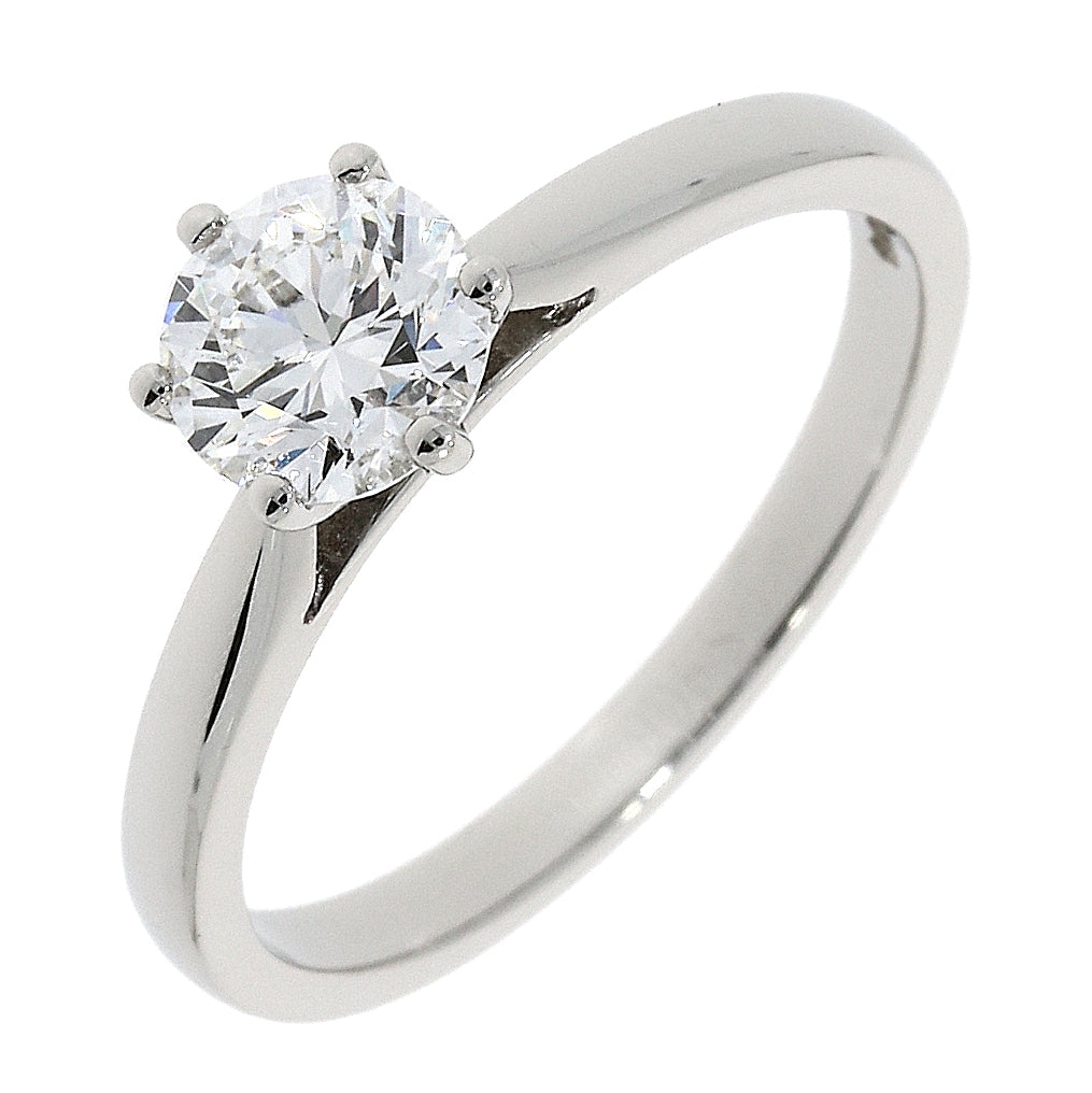 Platinum solitaire diamond 6 claw ring