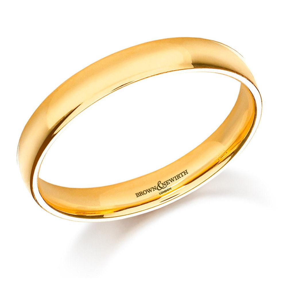 18ct Yellow Gold 3mm Lightweight Court Wedding Ring