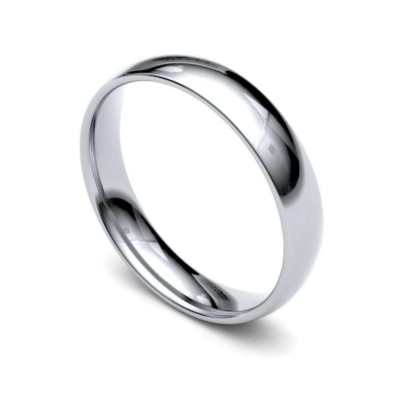 Silv Arg 4mm light trad court wedd ring
