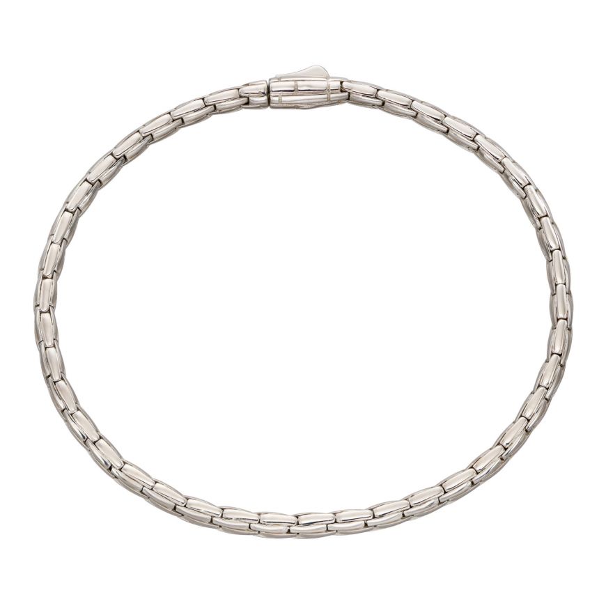 9ct White Gold Snake Effect Link Bracelet