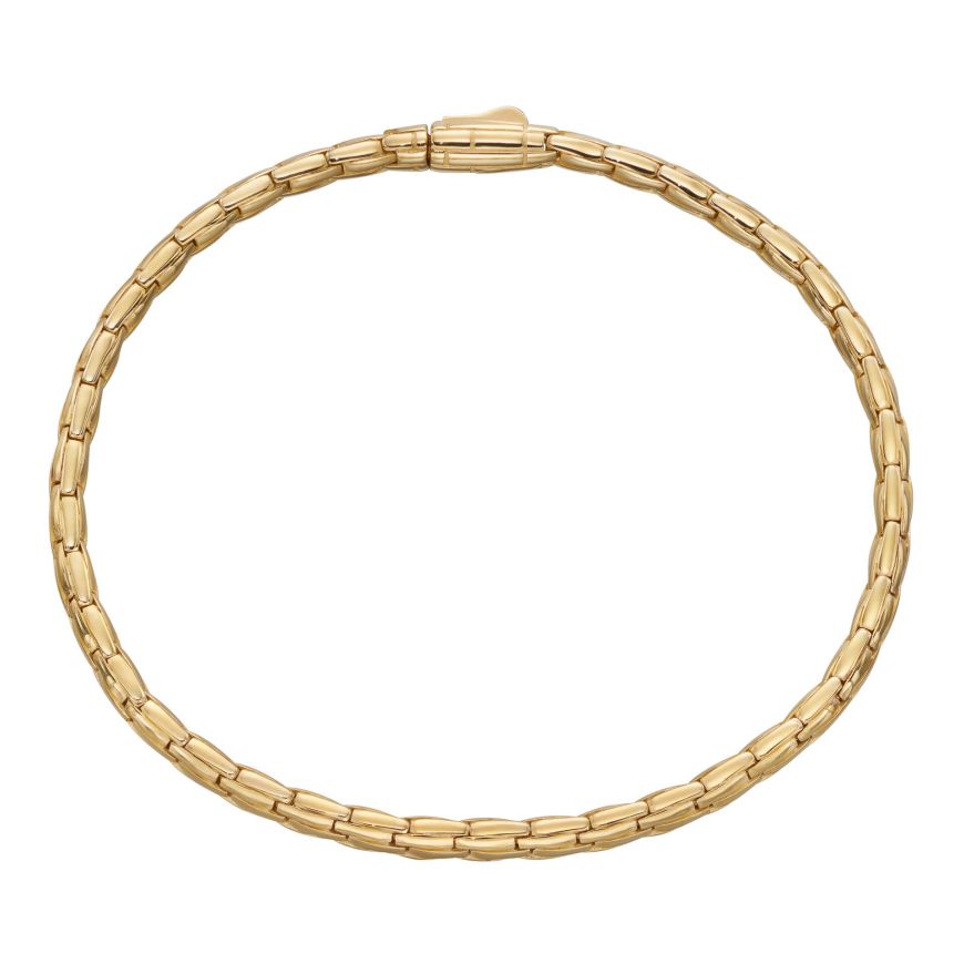 9ct Yellow Gold Snake Effect Link Bracelet