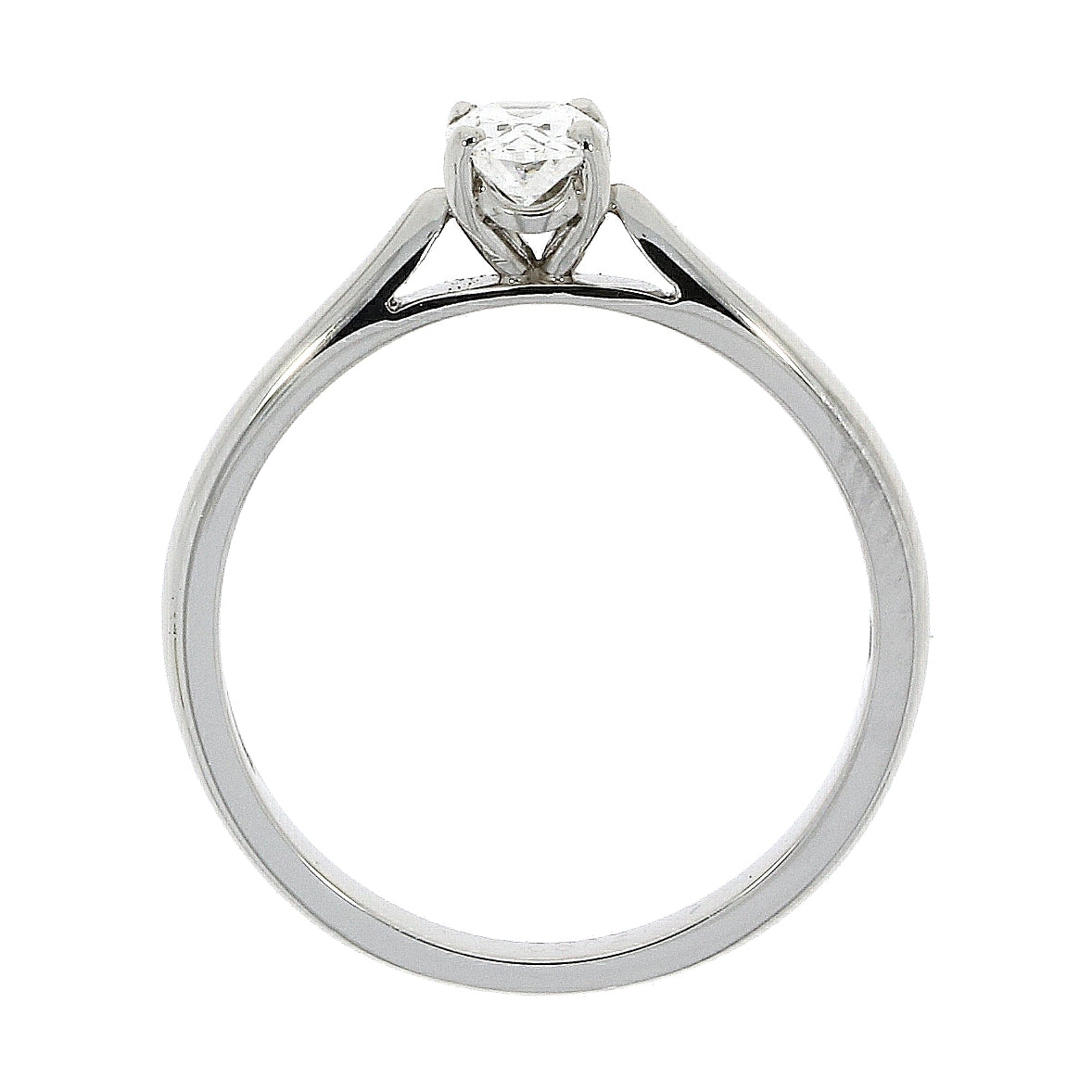 Platinum solitaire cushion cut diamond 4 claw ring
