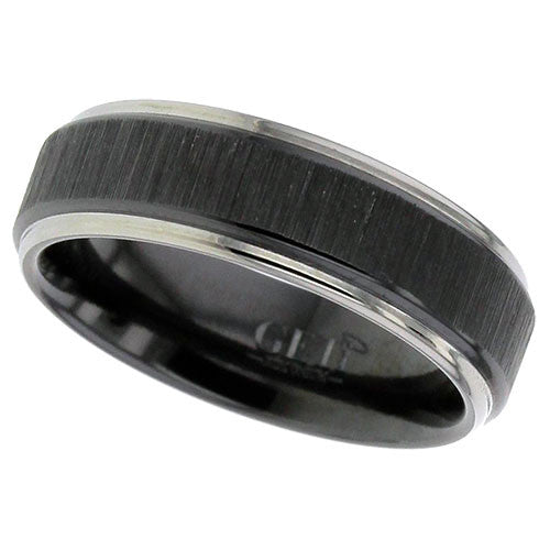 Zirconium 7mm Flat Court Ring