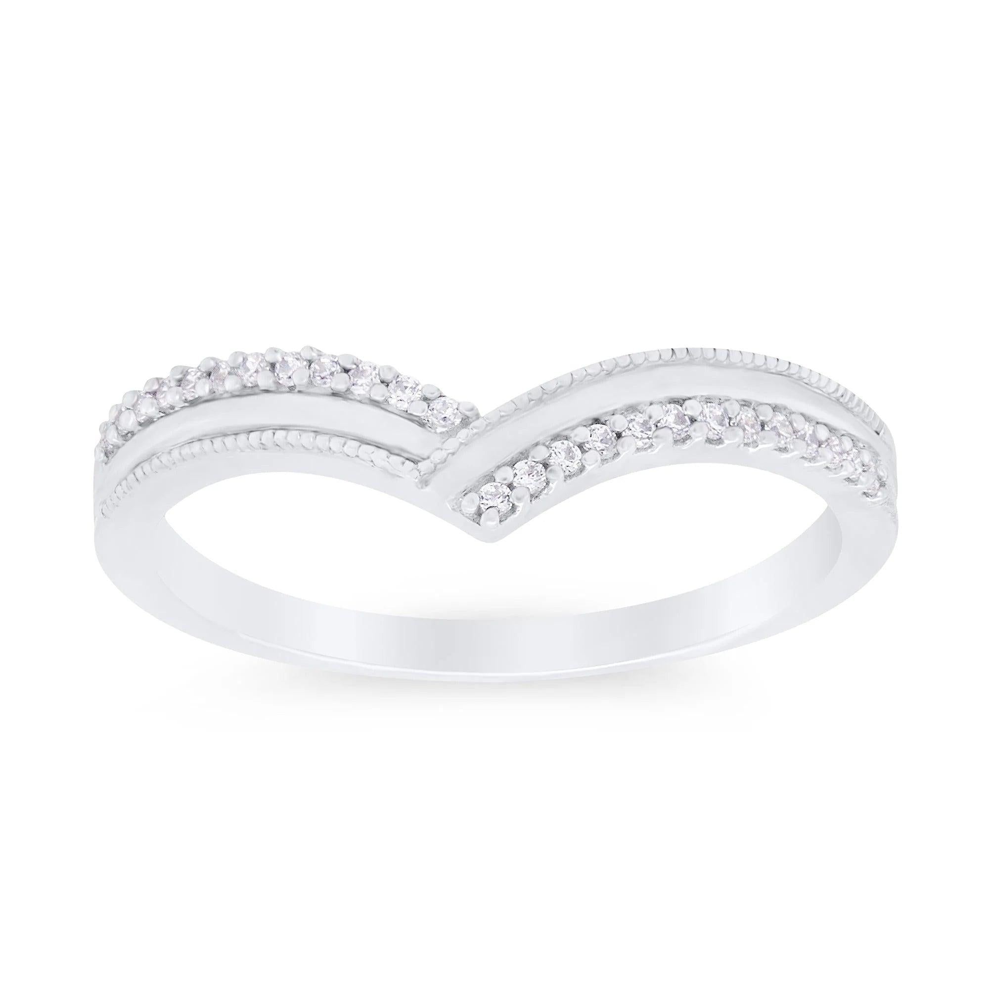 18ct White Gold dia wishbone-shpd ring