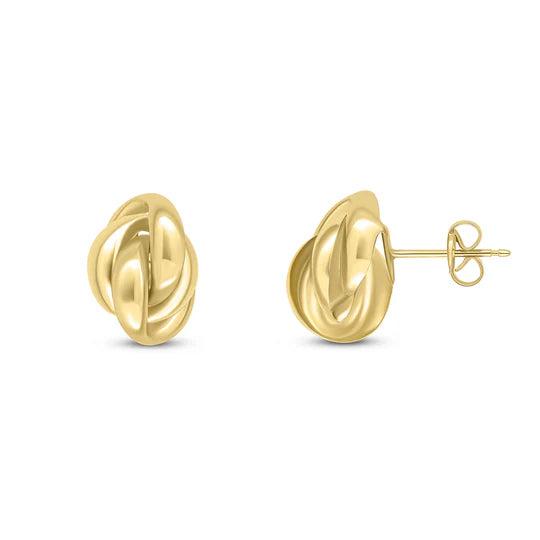 9ct Yellow Gold Fancy Knot Stud Earrings