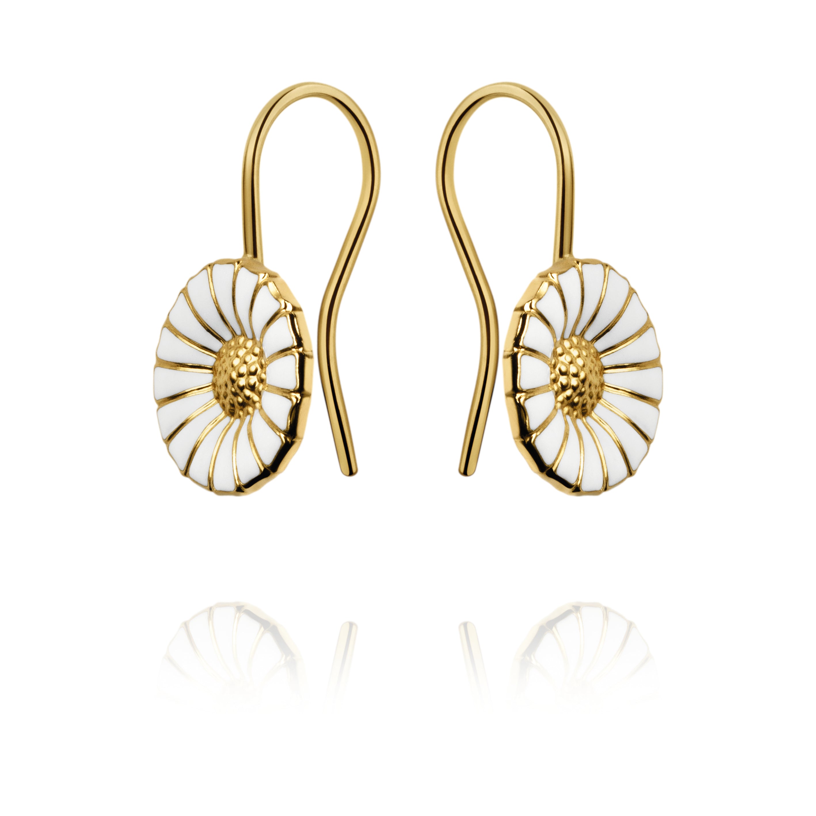 Gold Plated Silver Daisy Earhooks