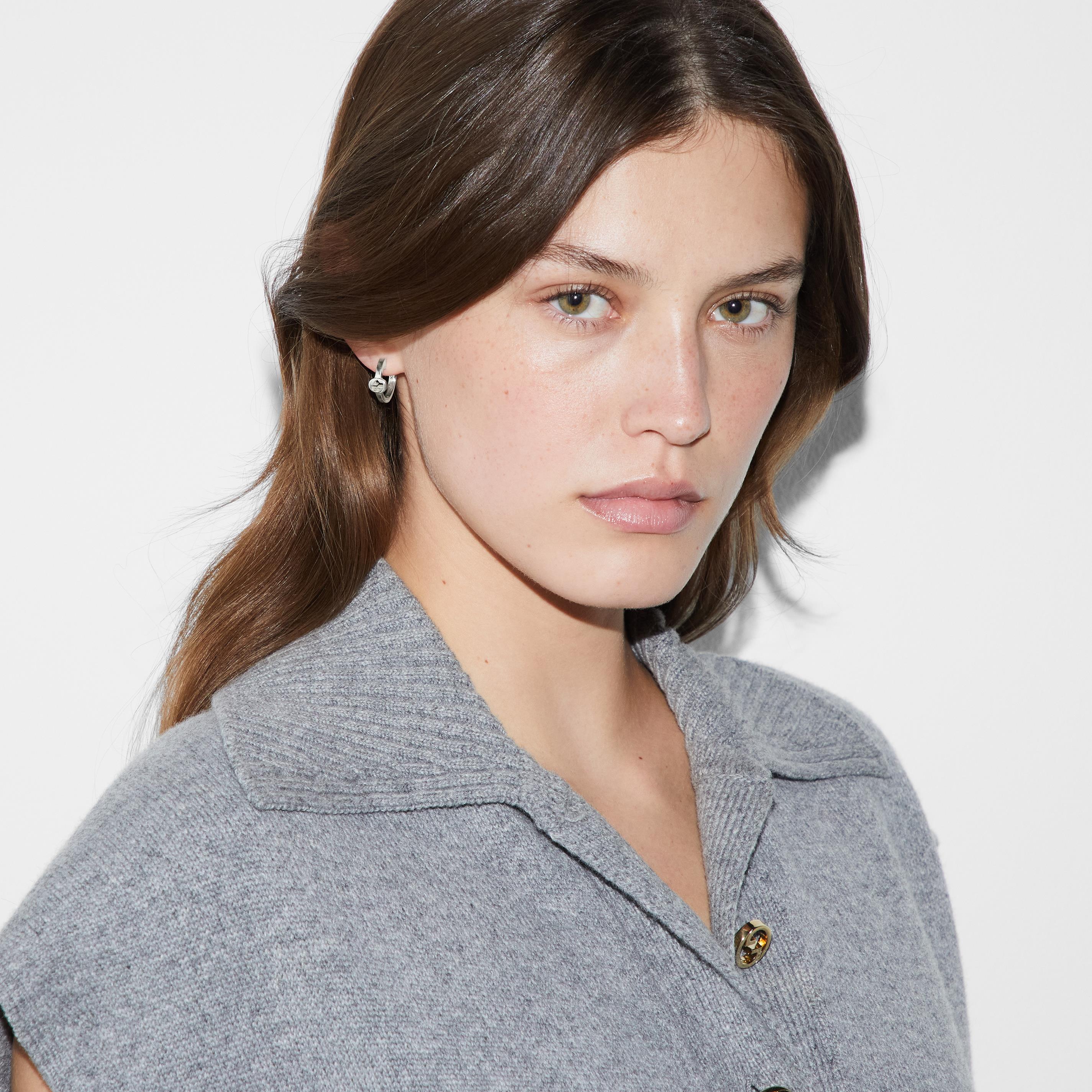 INTERLOCKING HOOP EARRINGS - STERLING SILVER