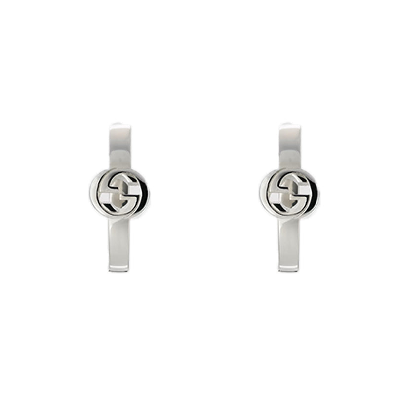 INTERLOCKING HOOP EARRINGS - STERLING SILVER