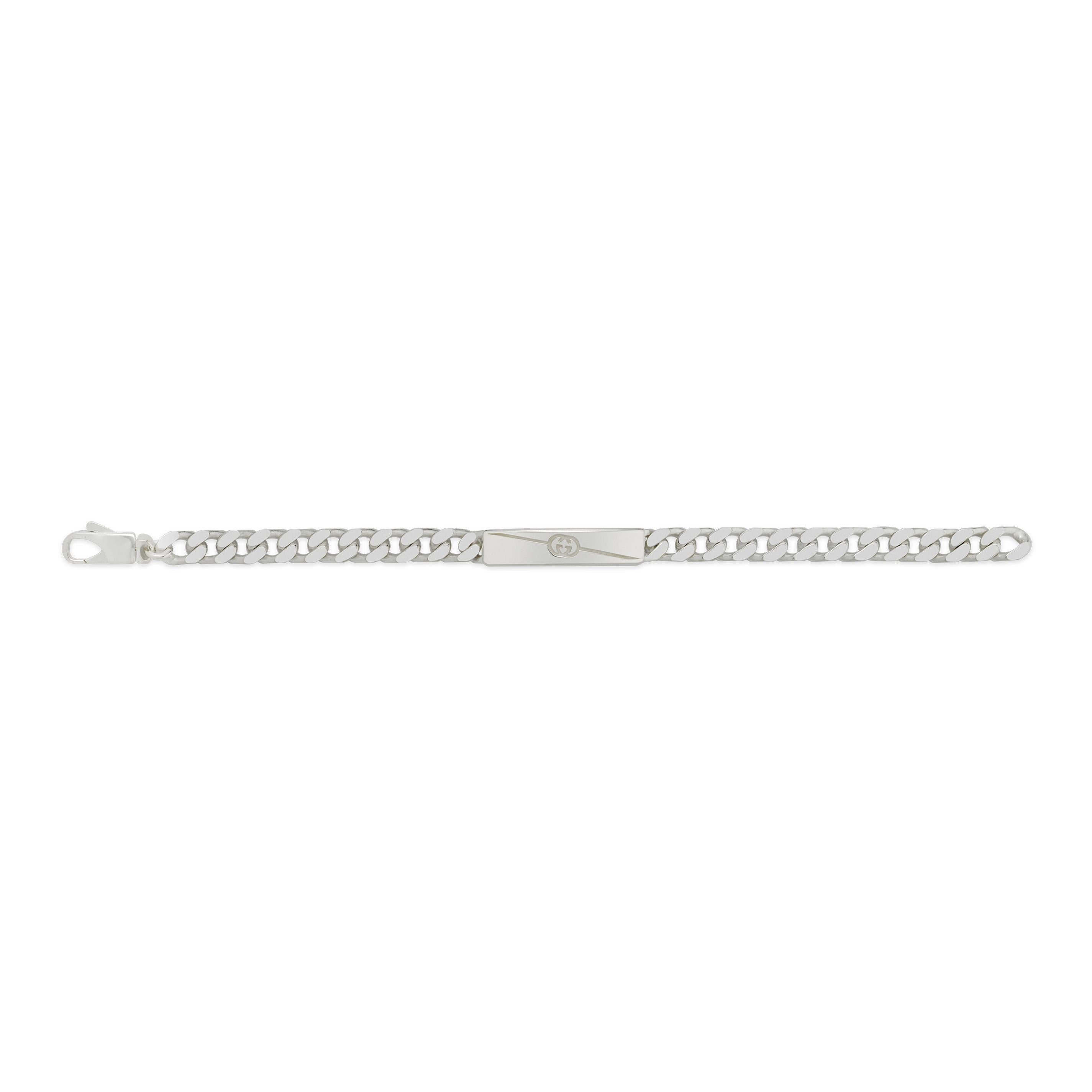 DIAGONAL INTERLOCKING G BRACELET - STERLING SILVER