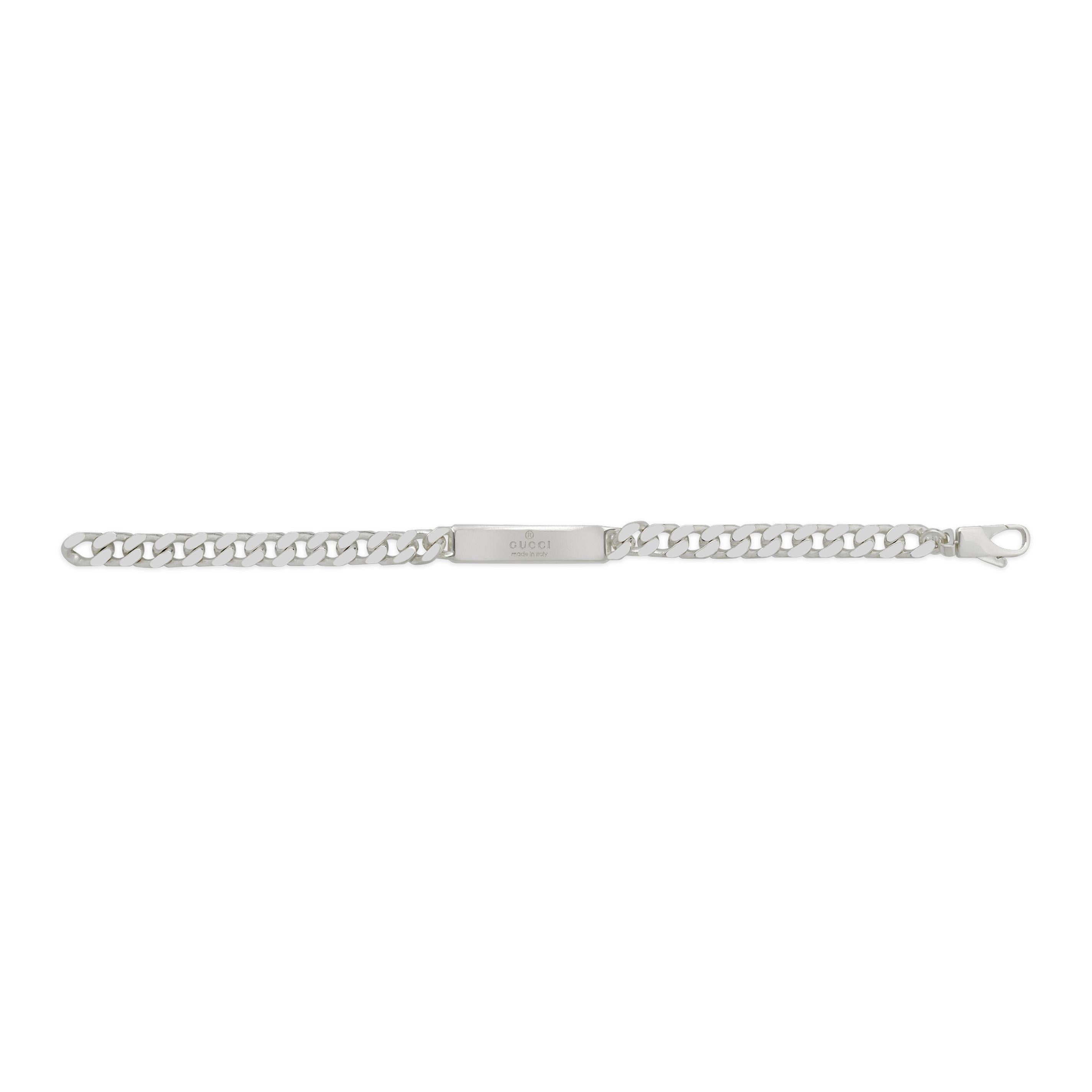 DIAGONAL INTERLOCKING G BRACELET - STERLING SILVER