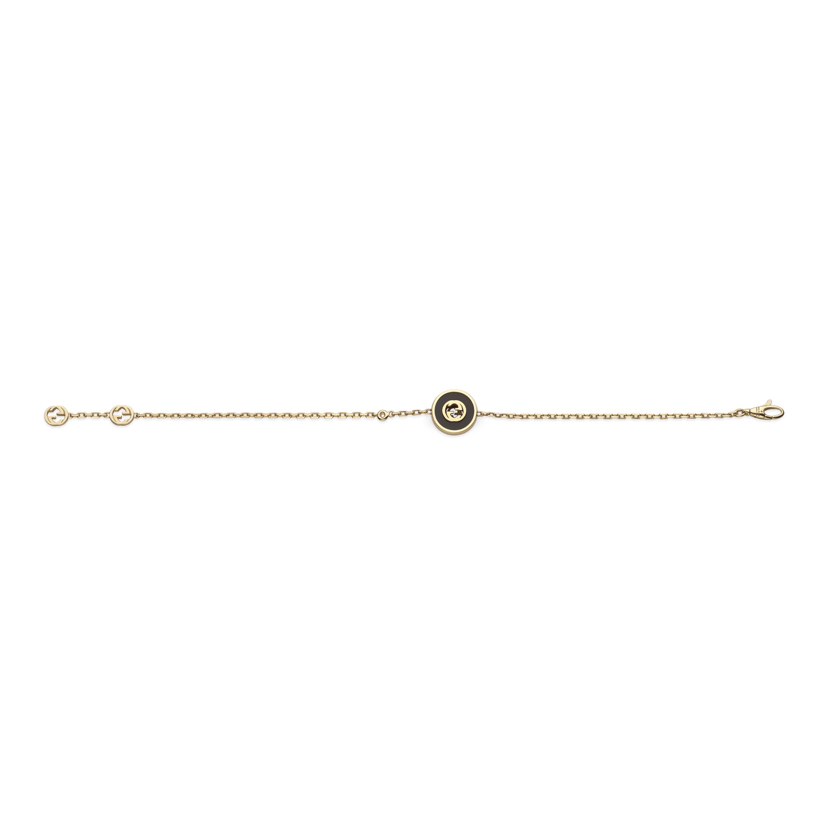 INTERLOCKING 18K CHAIN BRACELET - ONYX