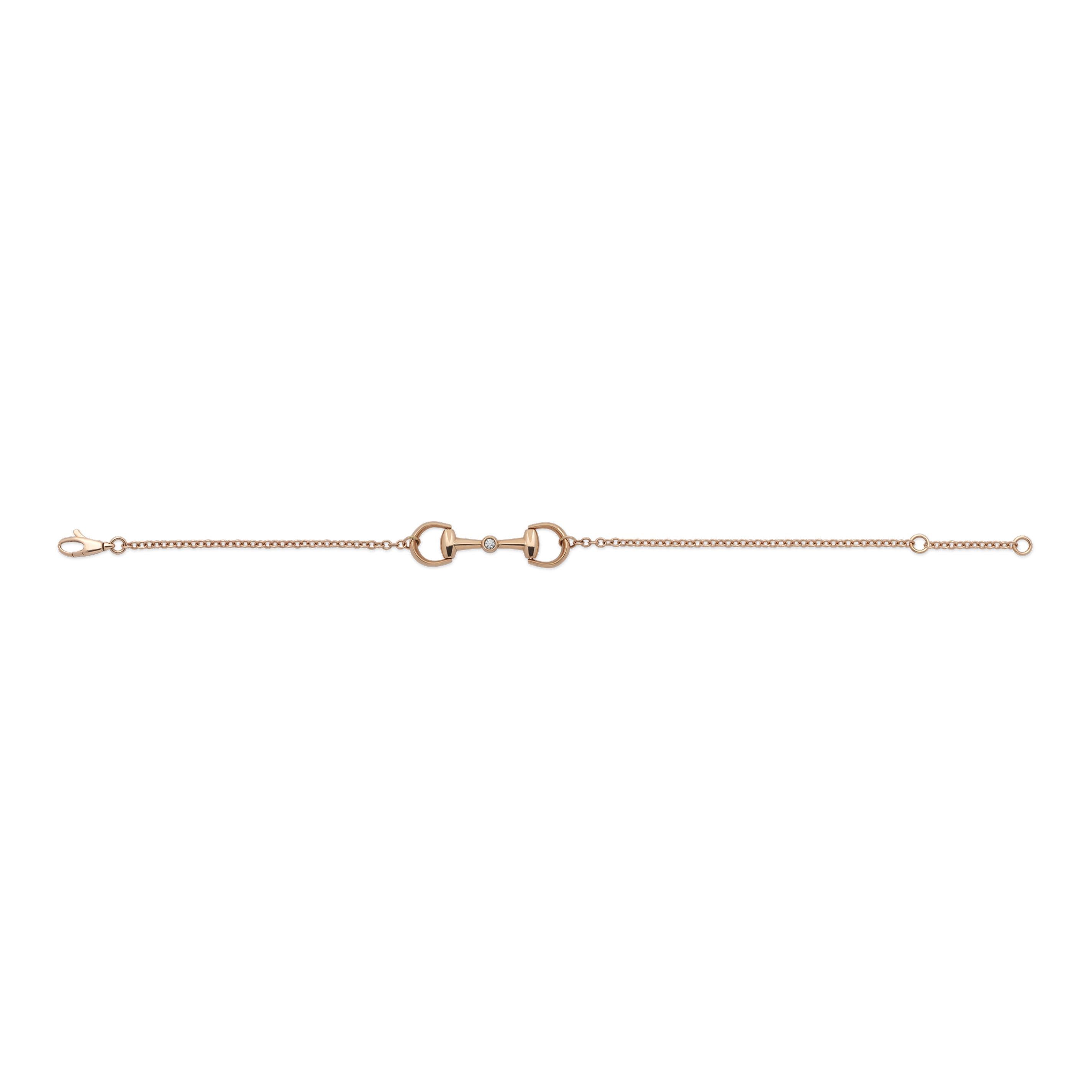 HORSEBIT DIAMOND CHAIN BRACELET 18K ROSE GOLD