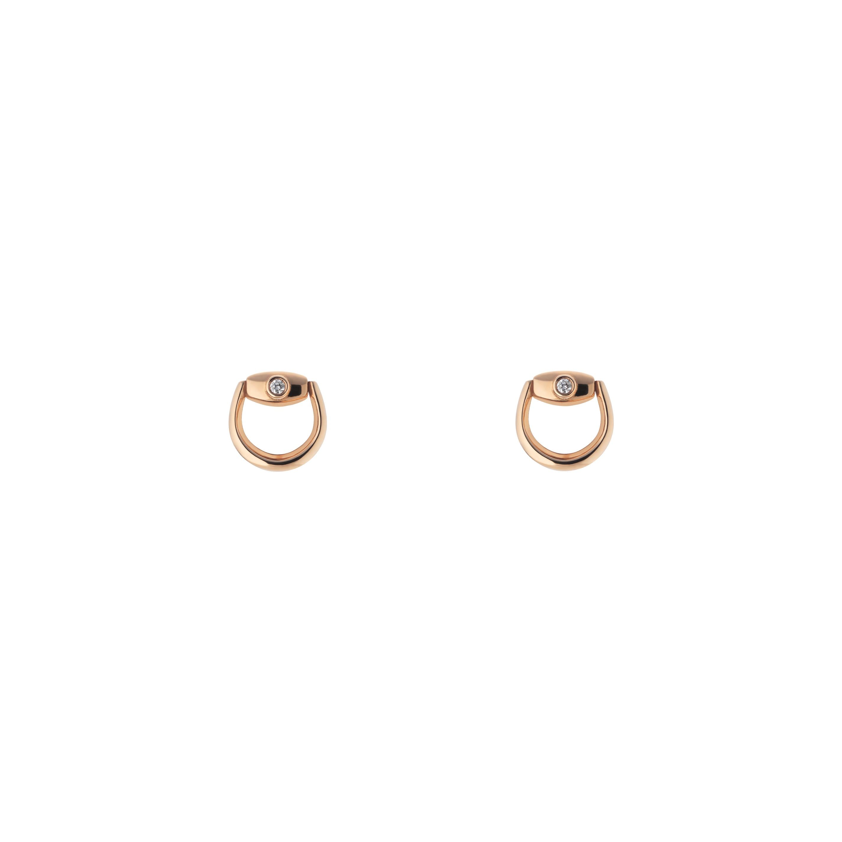 18K HORSEBIT DIAMOND STUD EARRINGS