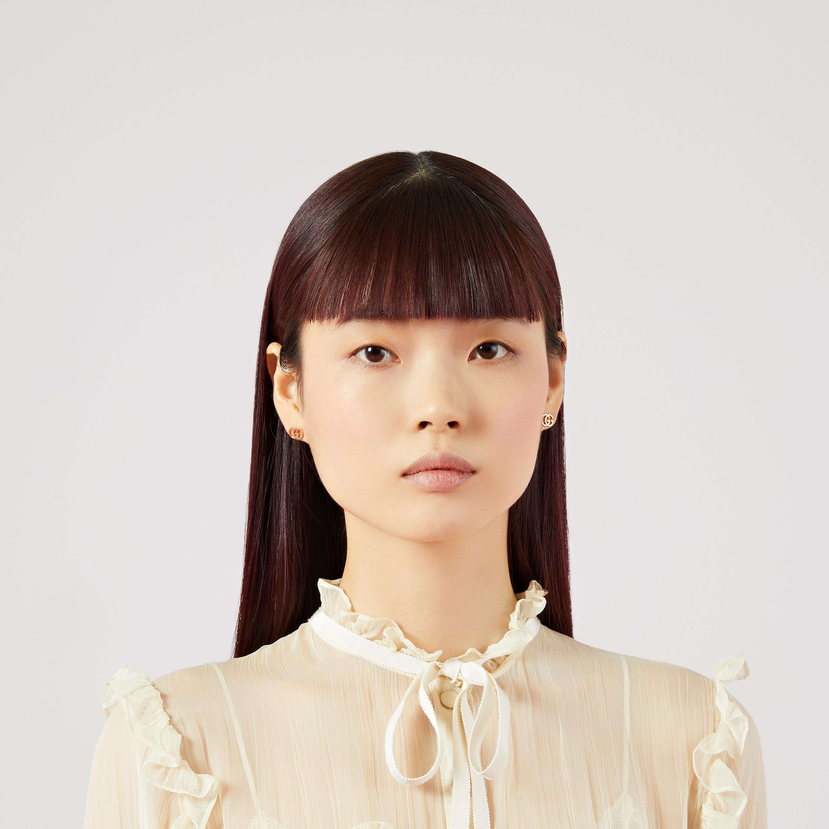 GG RUNNING YELLOW GOLD STUD EARRINGS