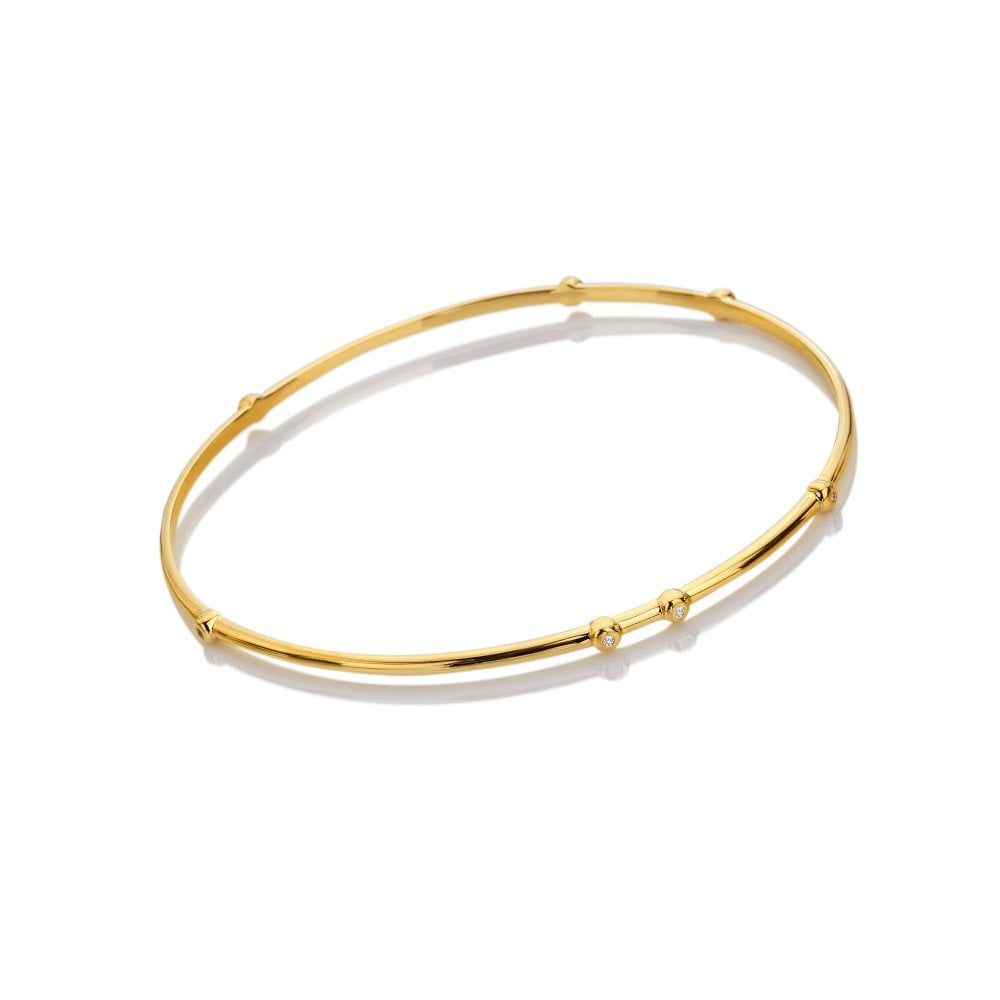 HD X TG Organic White Topaz Bangle - Yellow Gold Plate