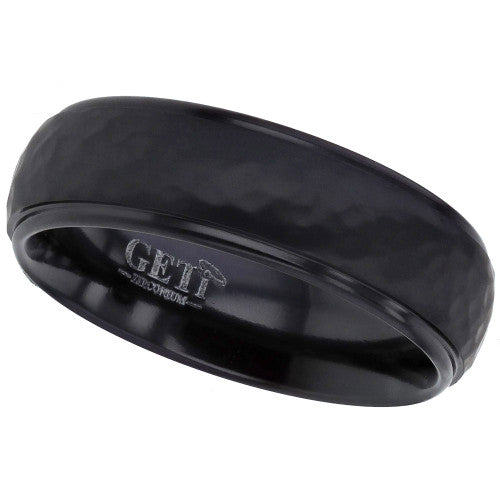 Hammered Zirconium 7mm Band, size R