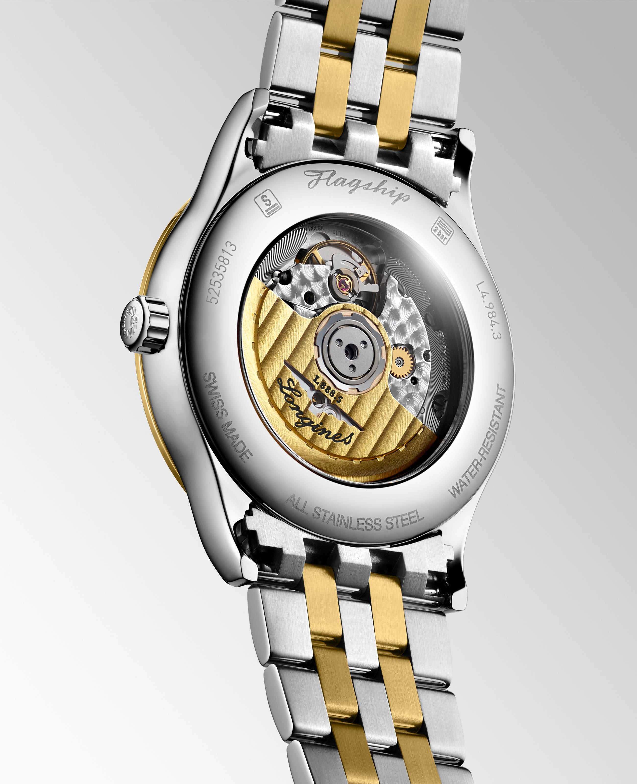 Flagship ss+ypvd gold bat dial auto date watch