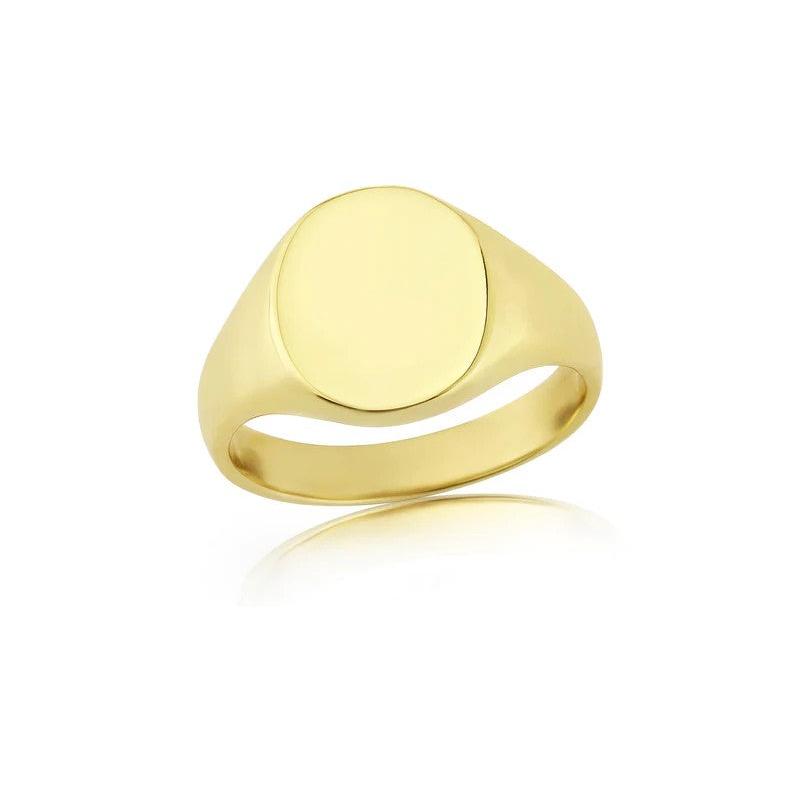 9ct yellow gold 11x9 mm oval signet ring