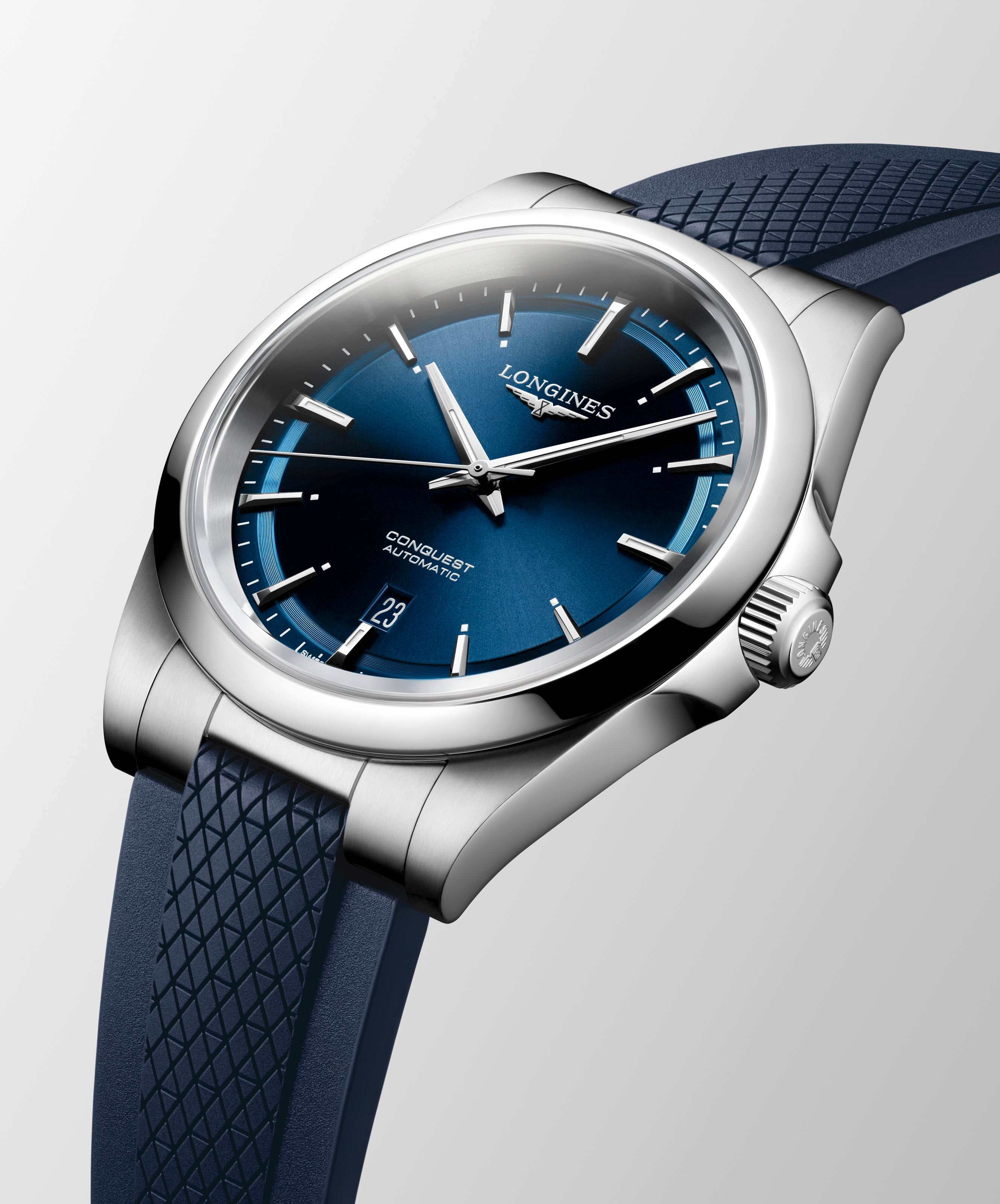 Conquest auto blue dial blue sil strp