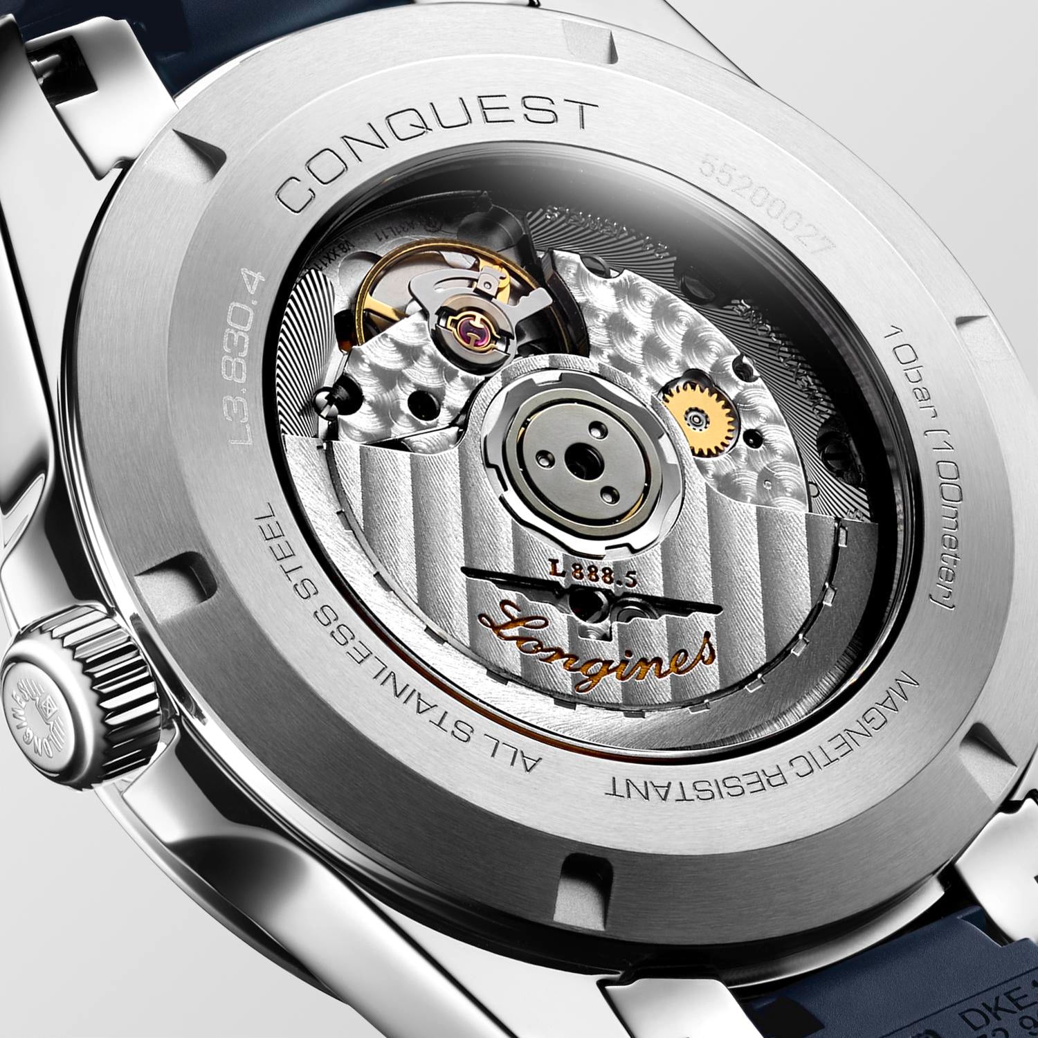 Conquest auto blue dial blue sil strp