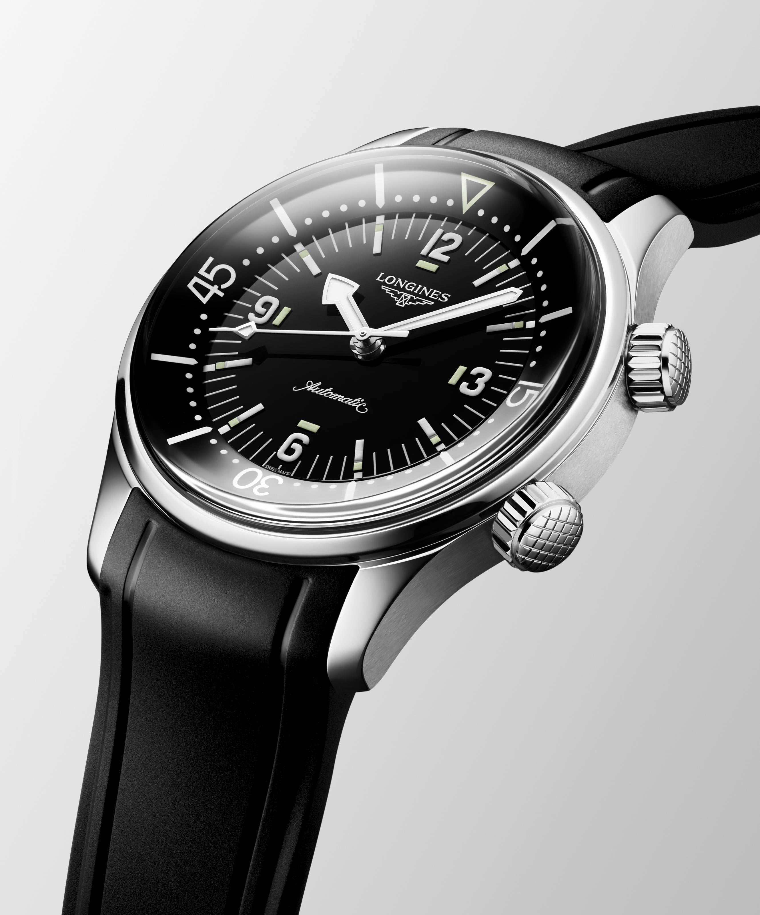 Legend Diver blc dial blk sil strap auto watch