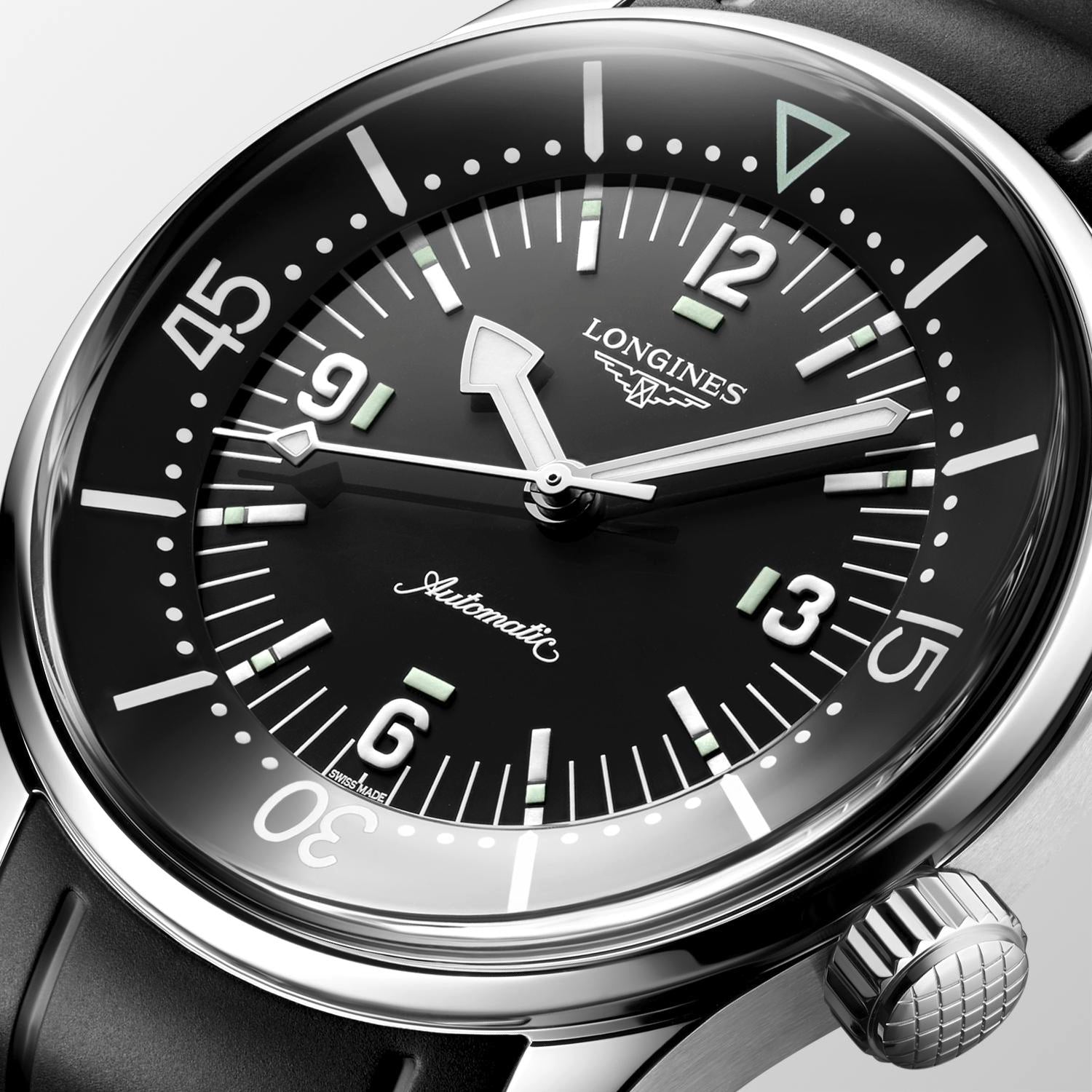 Legend Diver blc dial blk sil strap auto watch