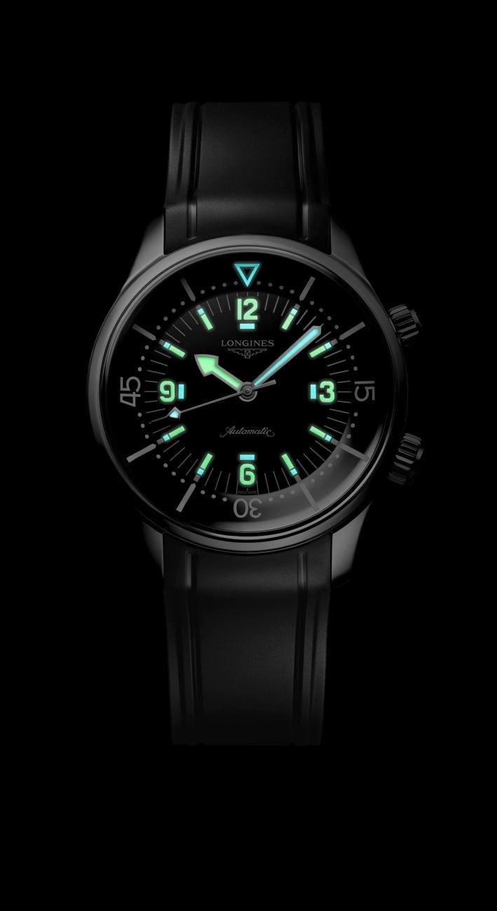 Legend Diver blc dial blk sil strap auto watch
