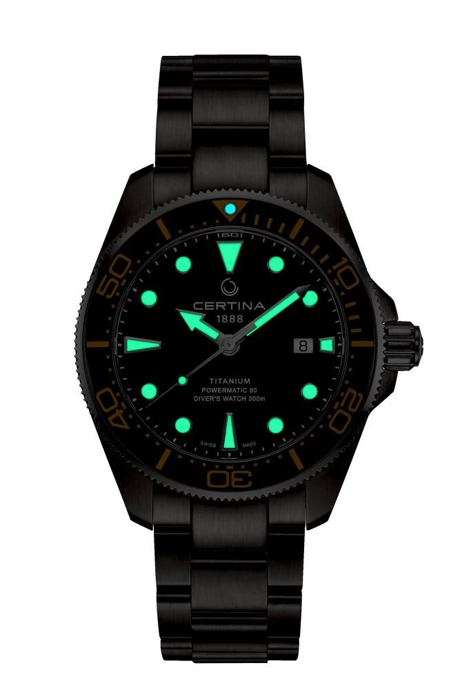 DS Action Ti Blk dail bracelet watch