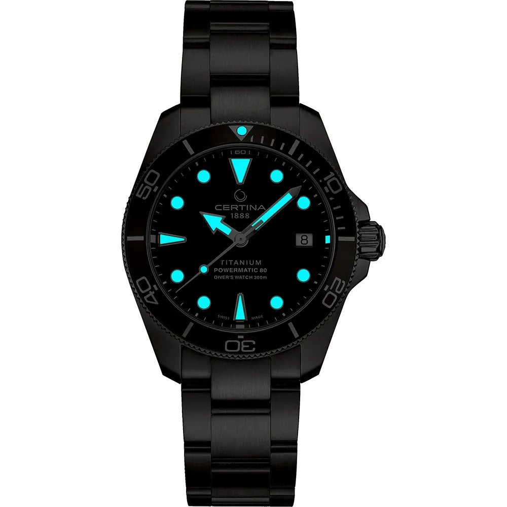 DS Action Blk Dial Gry Bezel Titanium Blt wtch