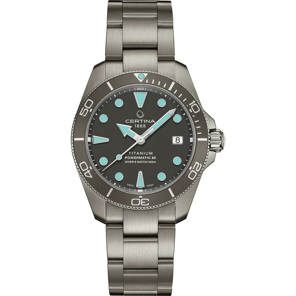 DS Action Blk Dial Gry Bezel Titanium Blt wtch