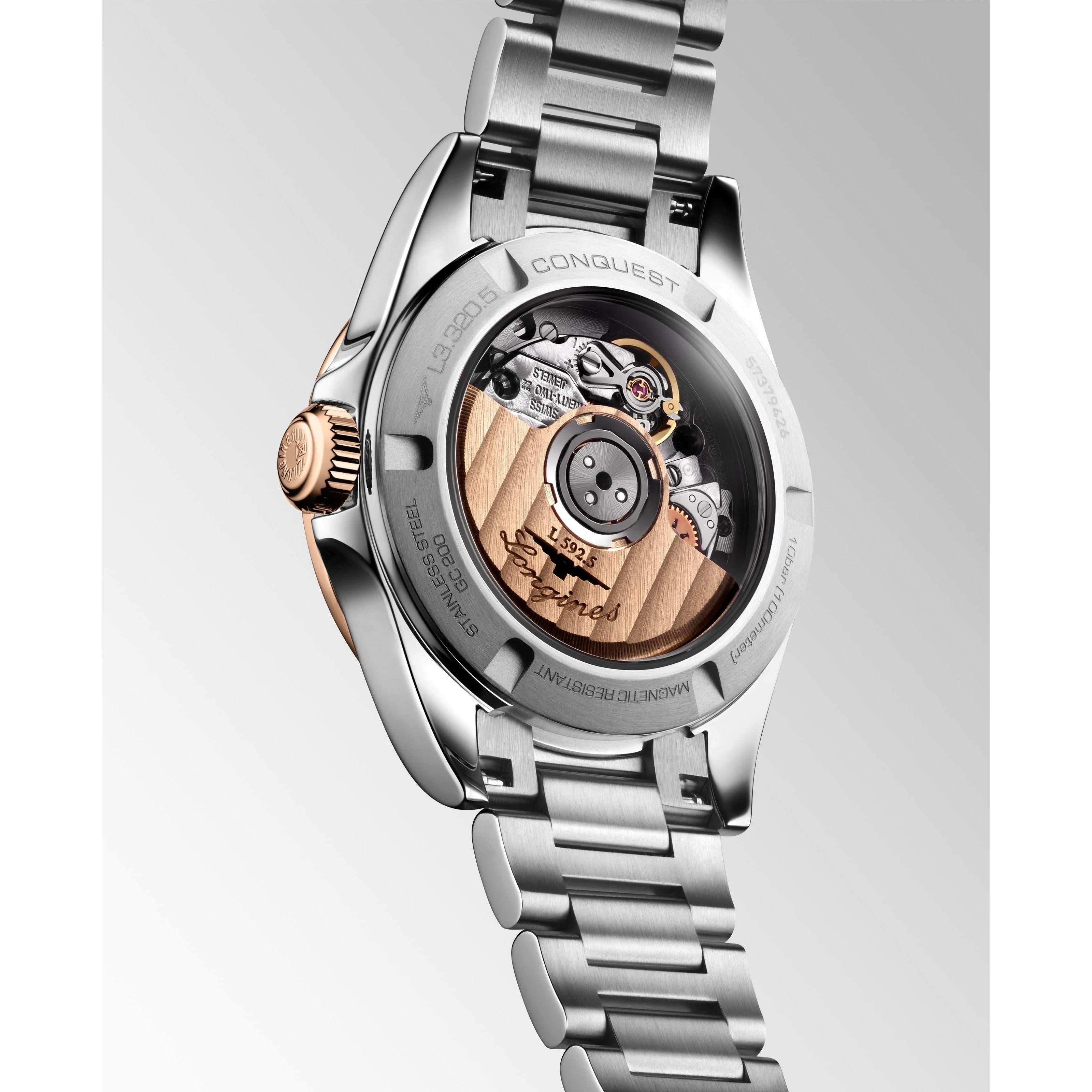 Conquest 2tone brac dia dot mop dial auto watch