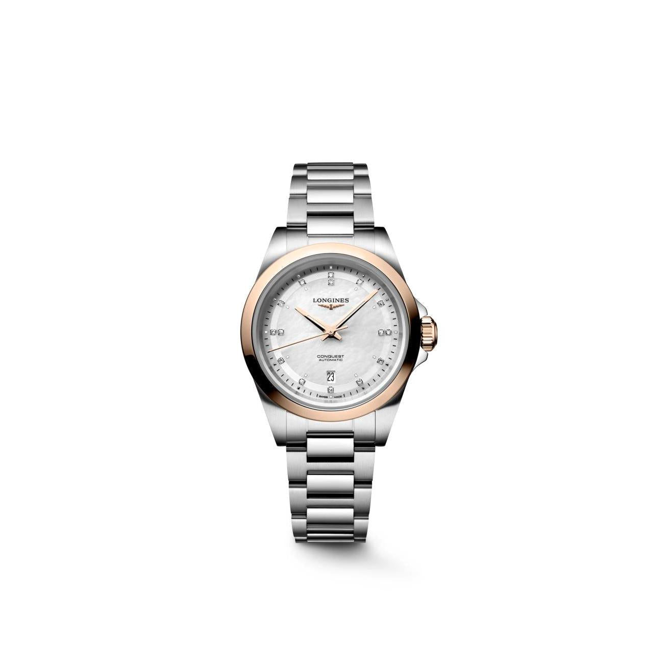 Conquest 2tone brac dia dot mop dial auto watch