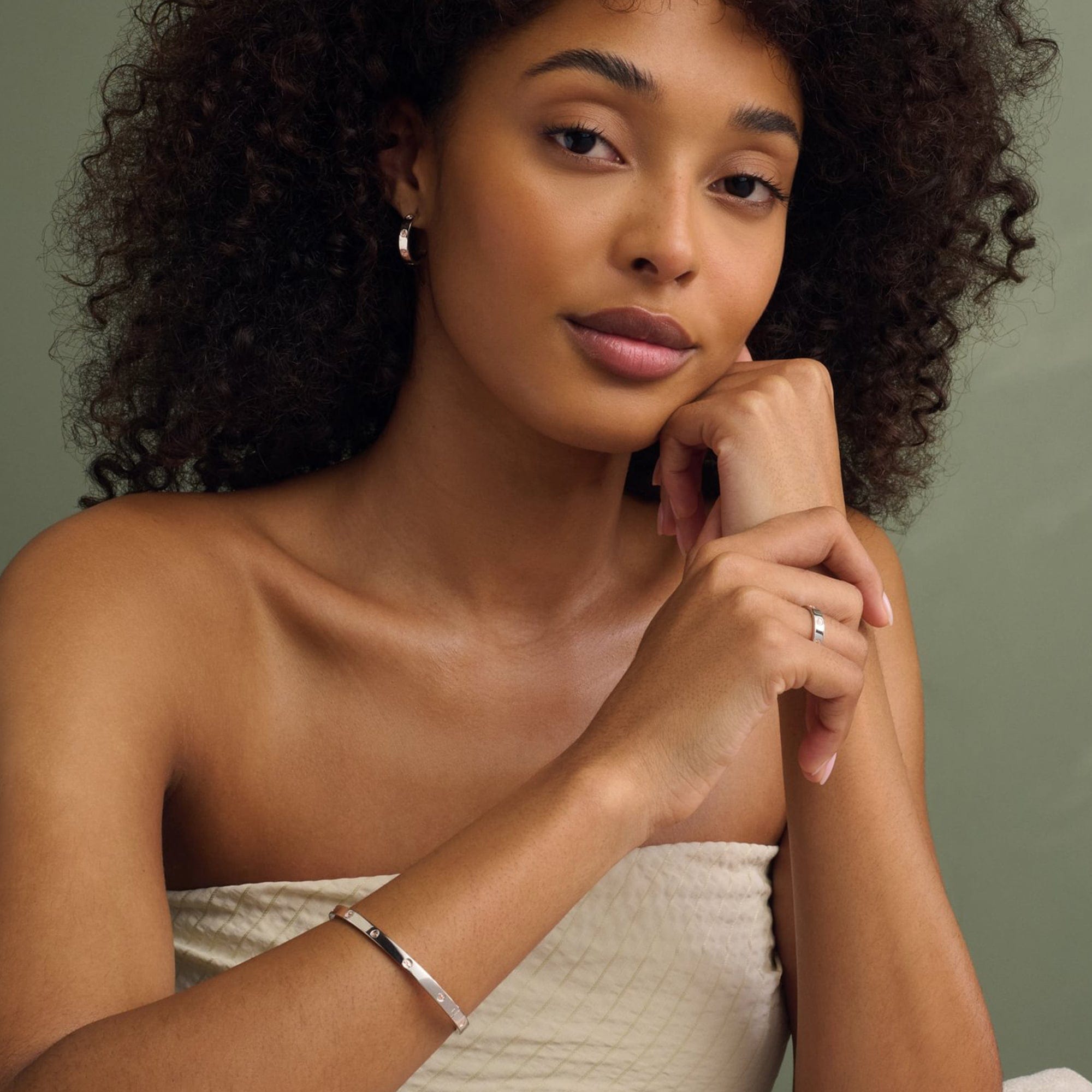 Clogau Insignia sterling silver half hoop earrings