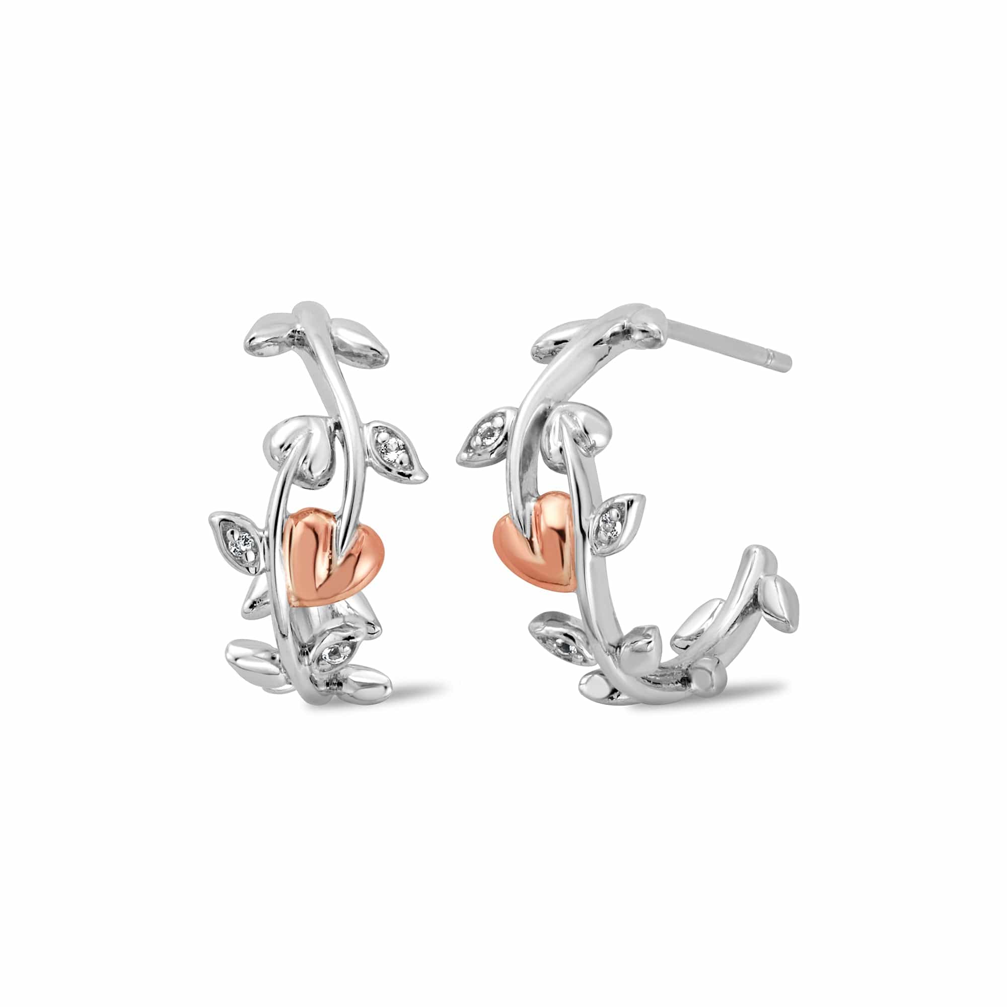 Clogau Tree of Life vine topaz and sterling silver half hoop earrings