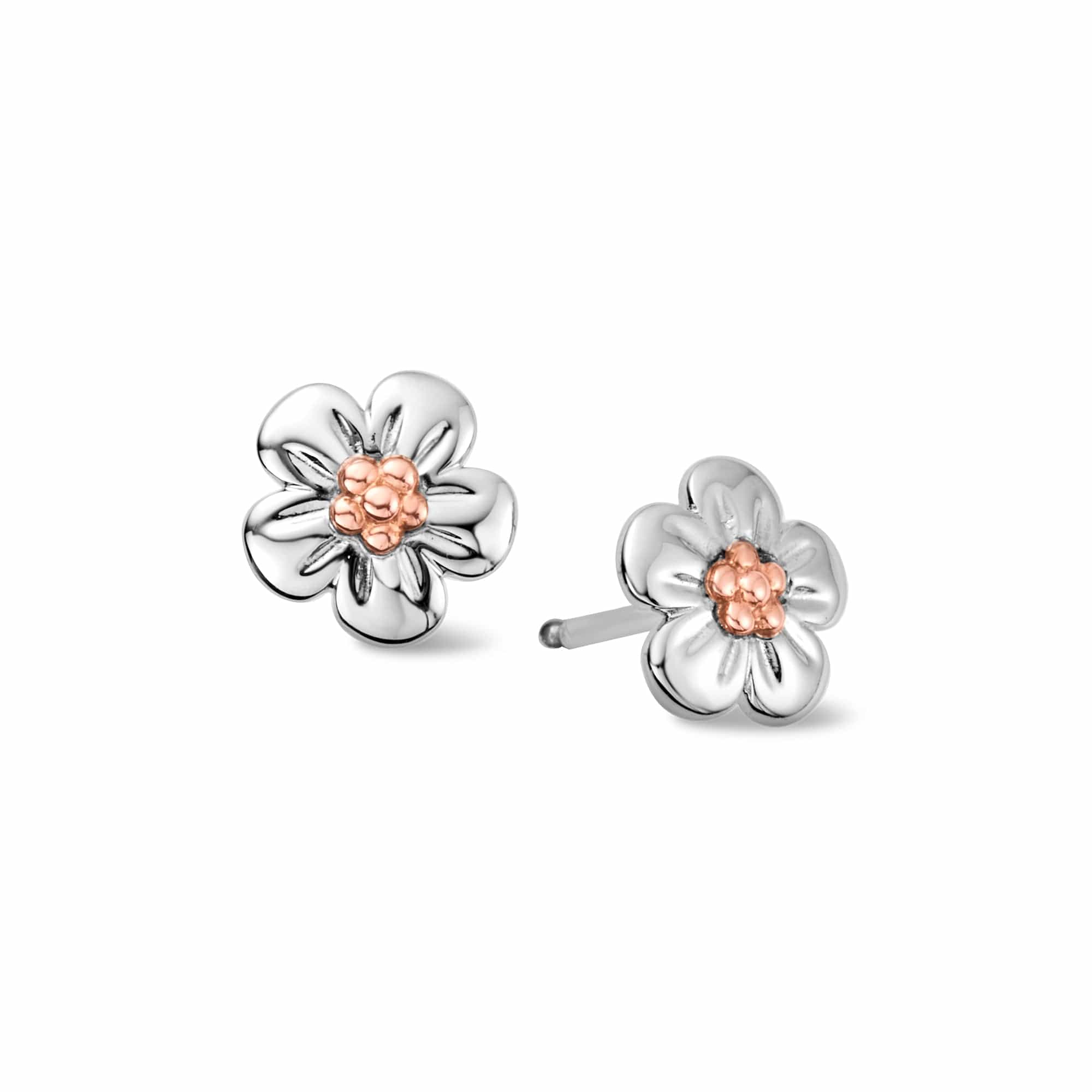Clogau Natures Wonder Forget-Me-Not sterling silver stud earrings
