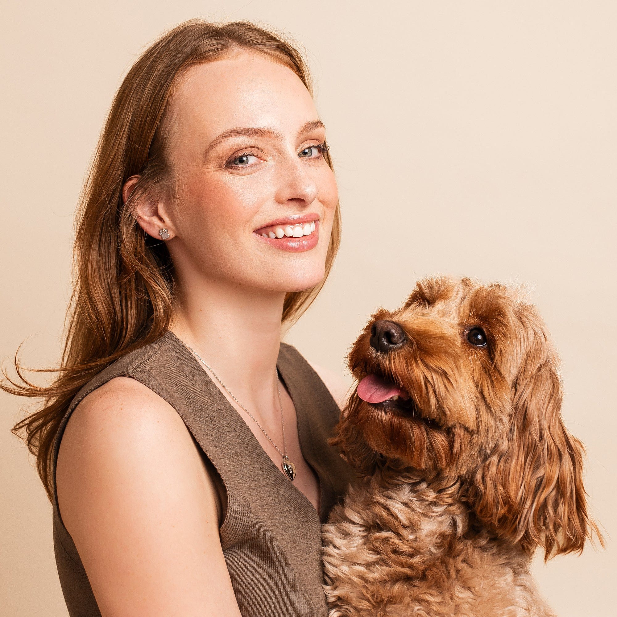 Clogau Paw Prints Sterling Silver, White Topaz stud earrings